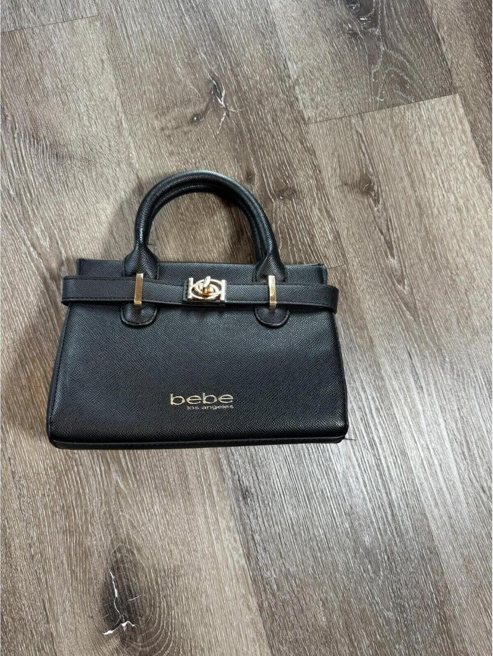 Bebe Small Womens Ladies Black Lightly textured tote purse bag